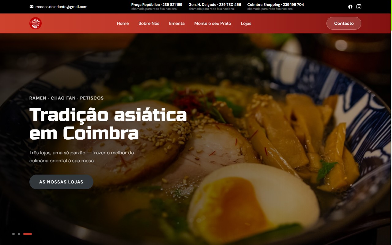 Noodles Massas do Oriente — website desenvolvido pela Pulse Digital